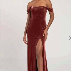 Elegant Off-Shoulder Jenny Yoo Velvet Dress